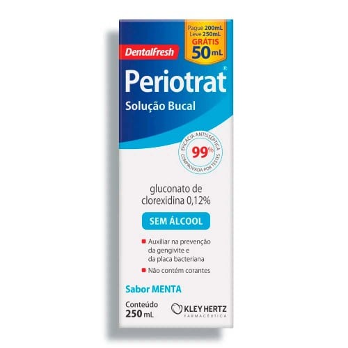 Solução Bucal Sem álcool Sabor Menta Periotrat 250ml