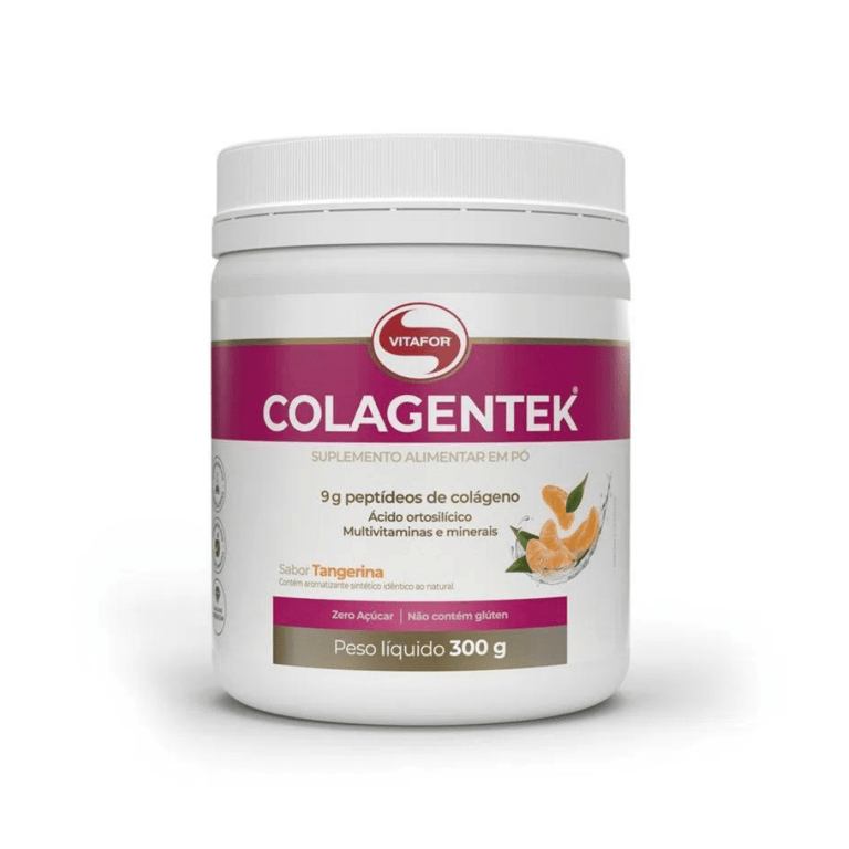 Colagentek Colágeno Hidrolisado Tangerina Vitafor Pote 300g