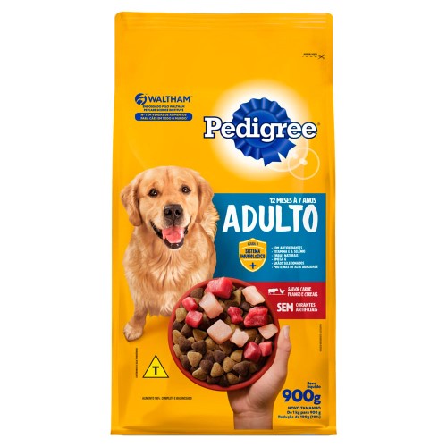 Ração para Cães Pedigree Adultos Sabor Carne, Frango e Cereais 900g