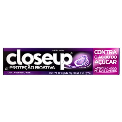 Creme Dental Closeup Proteção Bioativa Contra o Ácido do Açúcar 70g