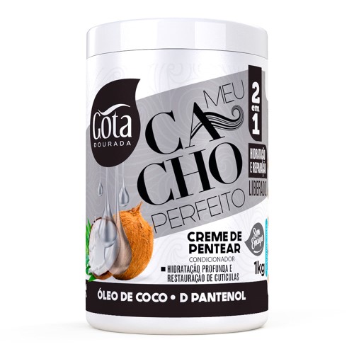 Creme de Pentear Gota Dourada Meu Cacho Perfeito Óleo de Coco 1kg