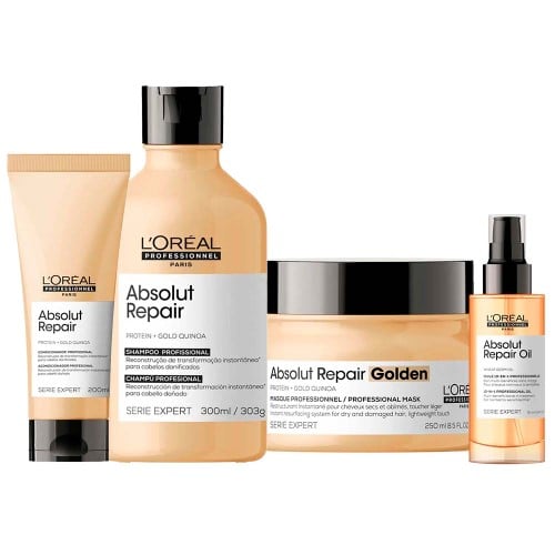 L`oréal Professionnel Absolut Repair Kit Shampoo + Condicionador + Máscara Light+ Óleo