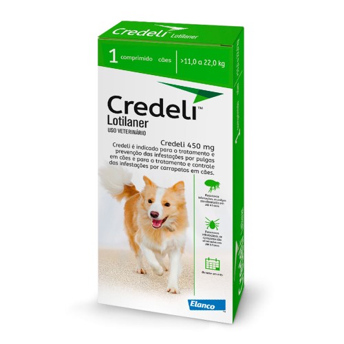 Credeli 450mg Antipulgas e Carrapatos para Cães de 11,0 a 22,0kg com 1 Comprimido