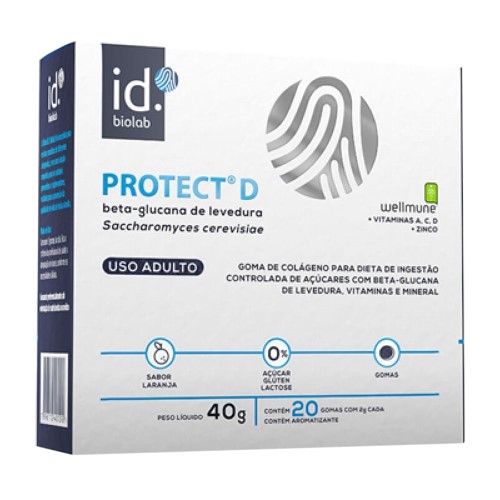 Protect D Adulto 125mg Biolab Sabor Laranja 20 Gomas