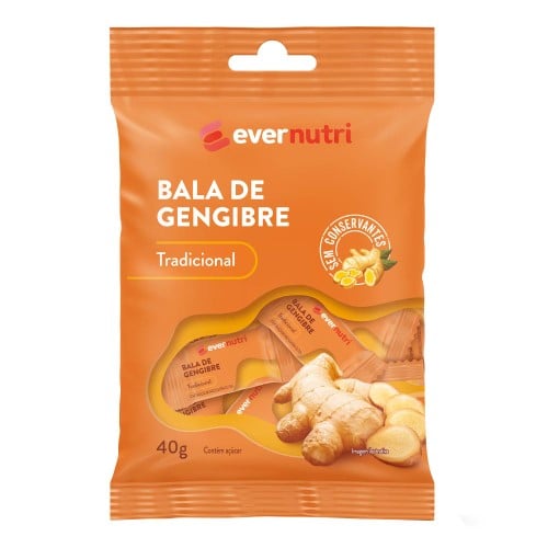 Bala de Gengibre Ever Nutri Tradicional 40g