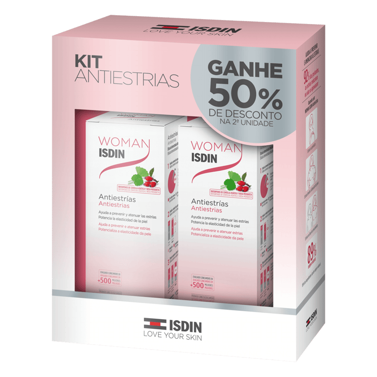 Kit Antiestrias Isdin Woman 250ml com 50% de Desconto na 2ª unidade