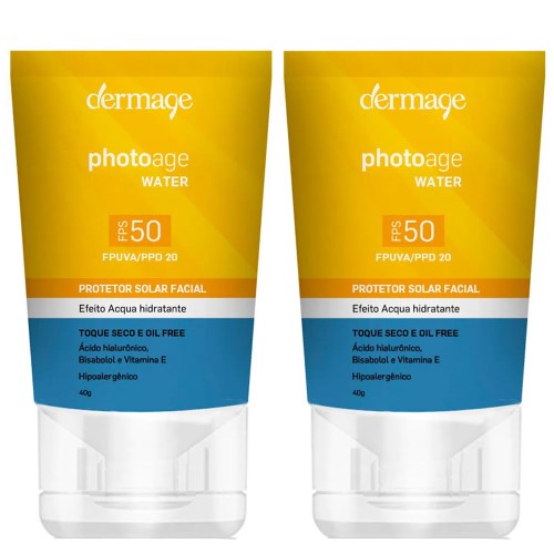 Dermage Photoage Water Kit com 2 Unidades – Protetor Solar Facial FPS50 – 40g