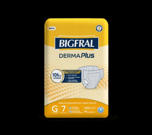 Fralda Descartável Geriátrica Bigfral Derma Plus G 7 Unidades