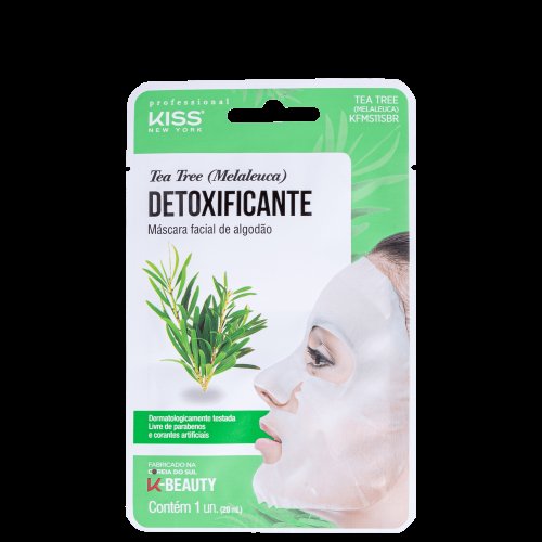 Máscara Facial Kiss NY - Máscara Facial de Algodão Tea Tree