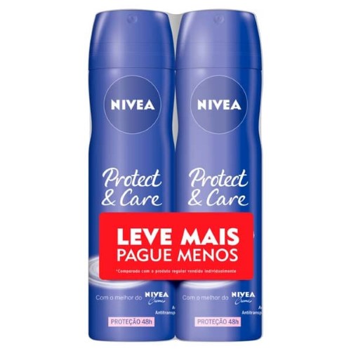 Desodorante Nivea Protect & Care Aerosol 2 Unidades de 150ml cada Leve Mais Por Menos