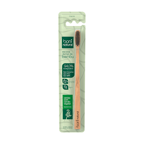 Escova Dental Boni Natural de Bambu Macia 1 Unidade