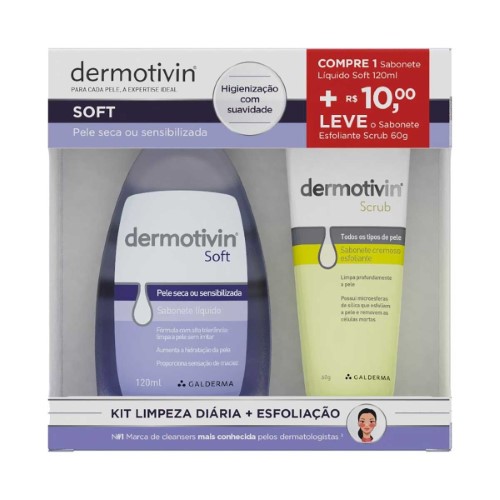 Dermotivin Soft Kit Sabonete Líquido + Sabonete Esfoliante