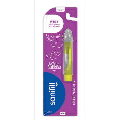 Escova de Dente Sanifill Pocket Macia com 1 unidade