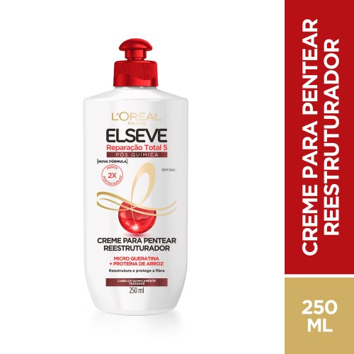 Creme Para Pentear Elseve Reparação Total 5 Pós Química 250ml