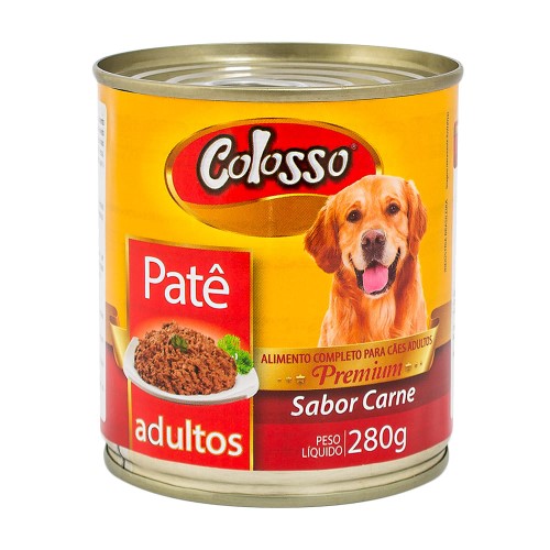 Patê para Cães Colosso Premium Adultos Sabor Carne Lata com 280g