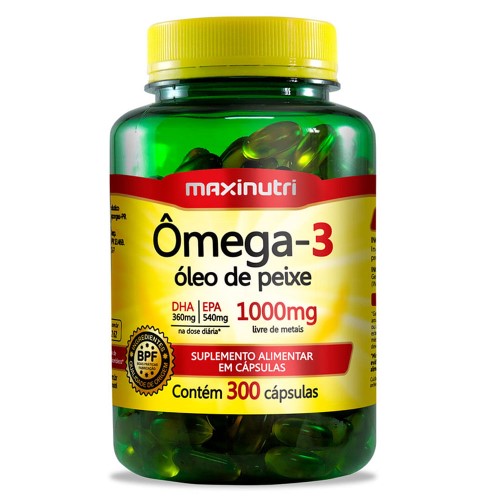 Ômega 3 1000mg Maxinutri 300 cápsulas