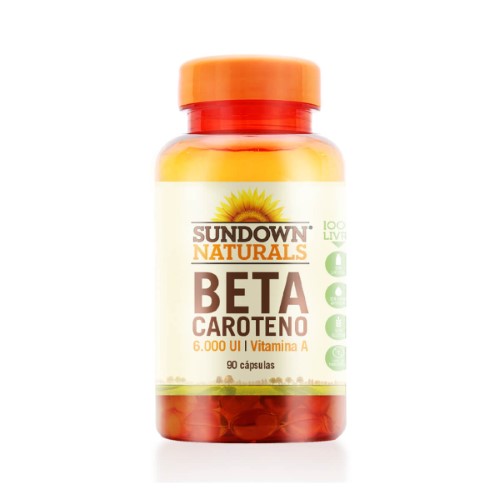 Beta Caroteno Sundown Naturals 6000UI com 90 Cápsulas