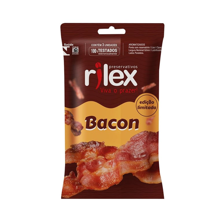 Preservativo Rilex Aroma Bacon com 3 Unidades