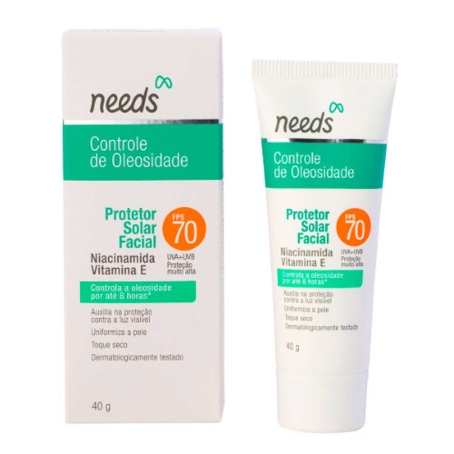 Protetor Solar Facial Needs Controle de Oleosidade Sem Cor FPS 70 40g