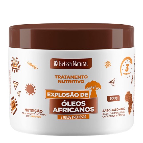 Máscara de Tratamento Beleza Natural Explosão de Óleos Africanos Nutrição com 500g