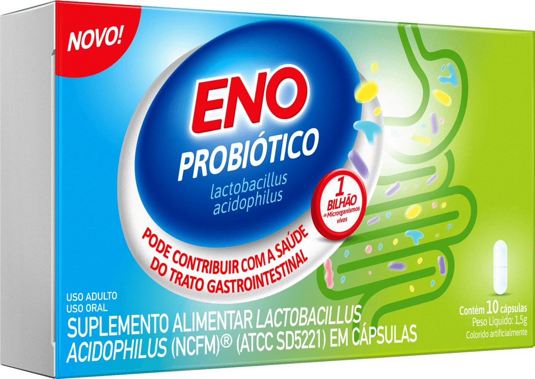 Eno Probiótico Suplemento Alimentar Para Saúde Gastrointestinal Com 10 Cápsulas