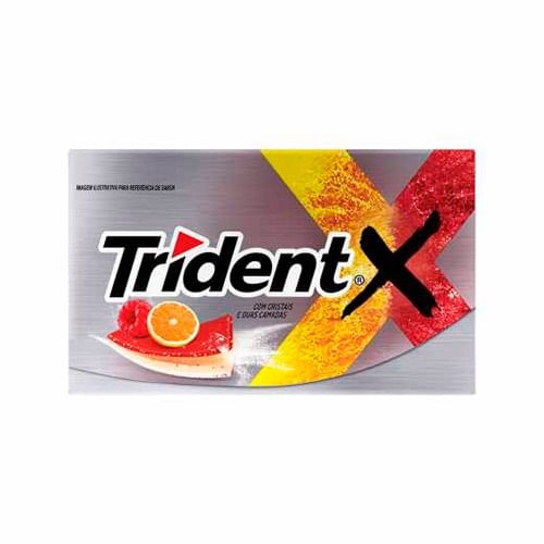 Trident X Chiclete Sem Açúcar Sabor Framboesa e Limão com 14 unidades