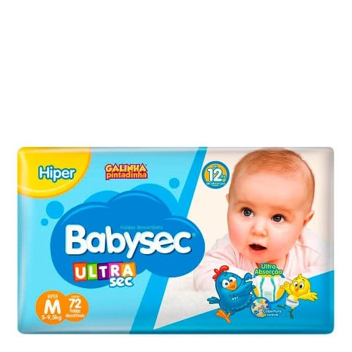 Fralda BabySec Galinha Pintadinha Ultra Sec M 72 Unidades