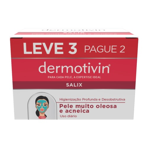 Sabonete em Barra Dermotivin Salix 3 Unidades 90g cada