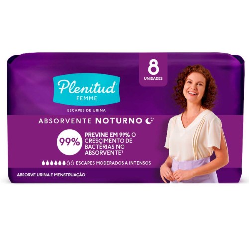 Absorvente Noturno Plenitud Femme com 8 Unidades