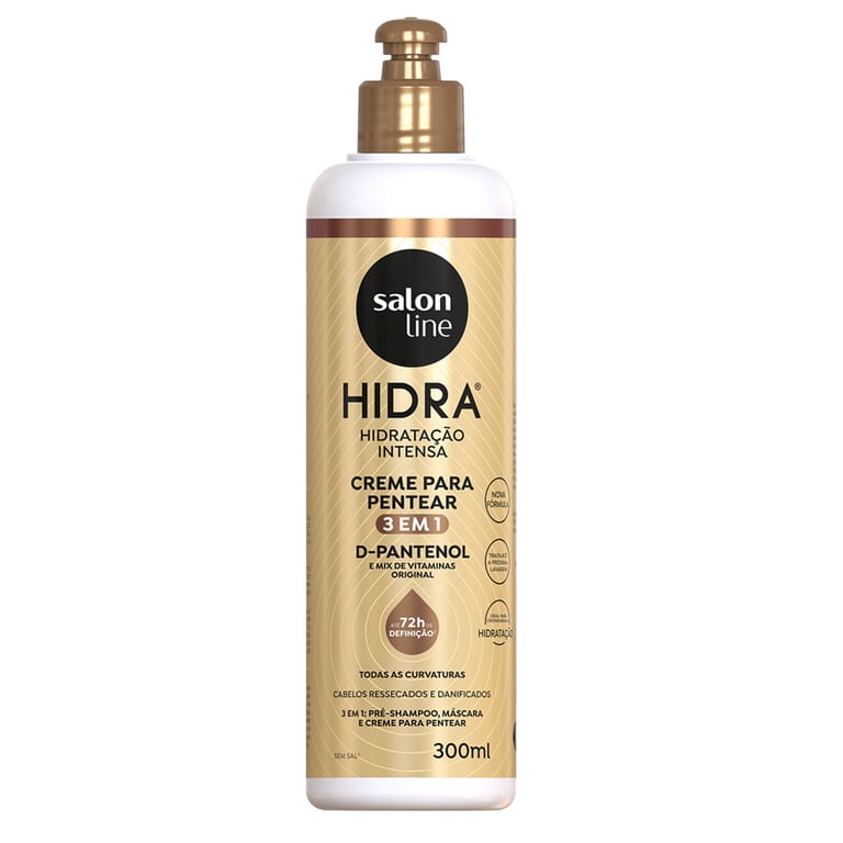 Creme Para Pentear Salon Line Hidra D-Pantenol 3 em 1 - 300ml