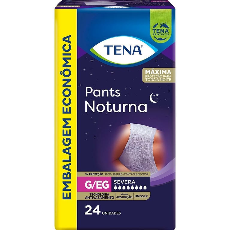 Roupa Intima Tena Pants Noturna G/eg 24 Unidades