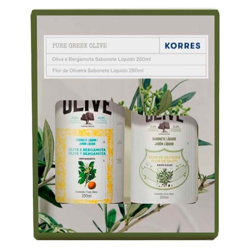 Korres Kit - Sabonete Líquido Korres Oliva e Bergamota + Sabonete Líquido Korres Flor de Oliva