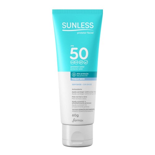 Protetor Solar Facial Sunless Toque Seco Sem Cor Fps50 60g