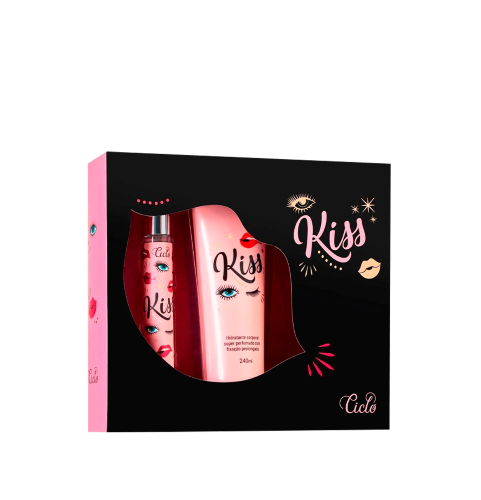 Perfume Ciclo Cosméticos Kit Feminino Kiss Deo Colônia 30ml + Hidratante Corporal 240ml