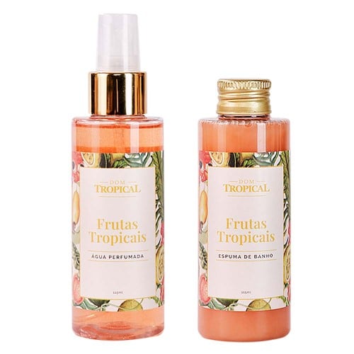 Feito Brasil Frutas Tropicais Kit – Água Perfumada Corporal + Espuma de Banho