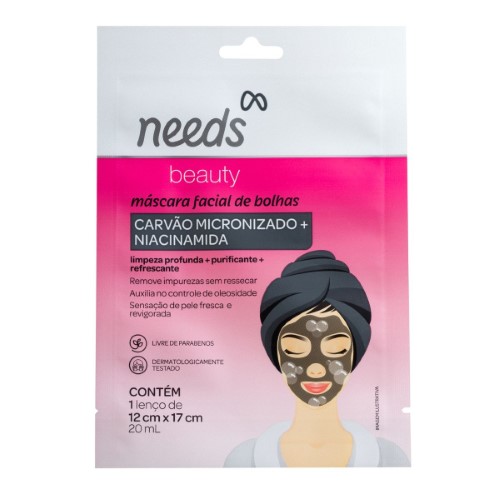 Máscara Facial Needs Beauty Bolhas Espumantes com 1 unidade