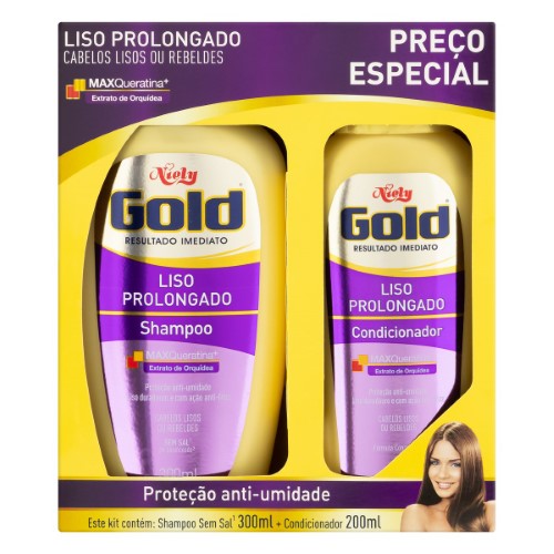 Niely Gold Liso Pleno Kit – Shampoo + Condicionador