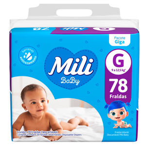 Fralda Infantil Mili Baby Giga G 78 Unidades