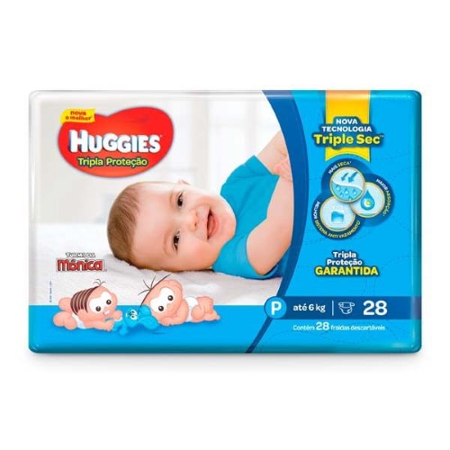 Fralda Huggies Tripla Proteção Jumbinho P 28Un