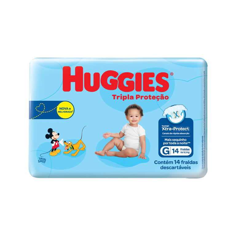 Fralda Huggies Tripla Proteção G - 14 Fraldas