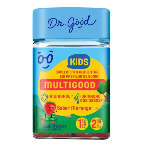 Suplemento Alimentar Dr. Good Multigood Kids Morango com 30 gomas