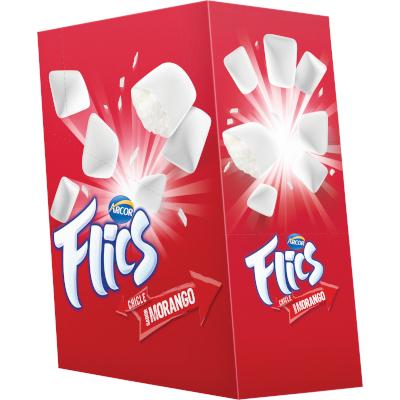 Goma de mascar sabor Morango 208g - Flic s