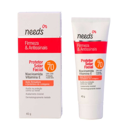 Protetor Solar Facial Needs FPS 70 Firmeza e Antissinais 40g