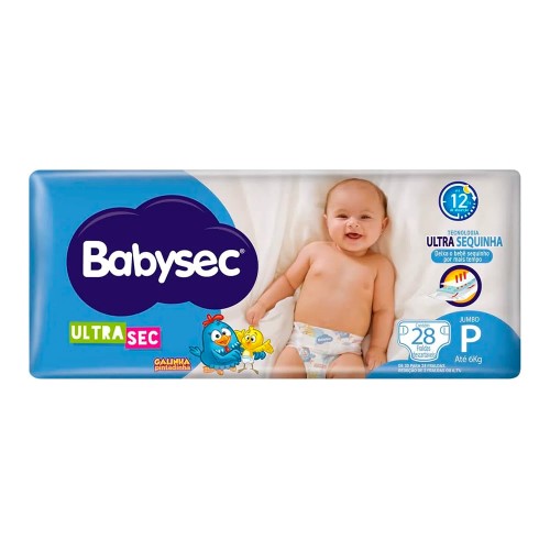 Fralda BabySec Galinha Pintadinha Ultra Sec Jumbo P 30 unidades