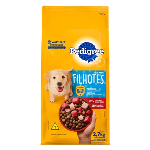 Ração para Cães Pedigree Filhotes Sabor Carne, Frango e Cereais 2,7kg