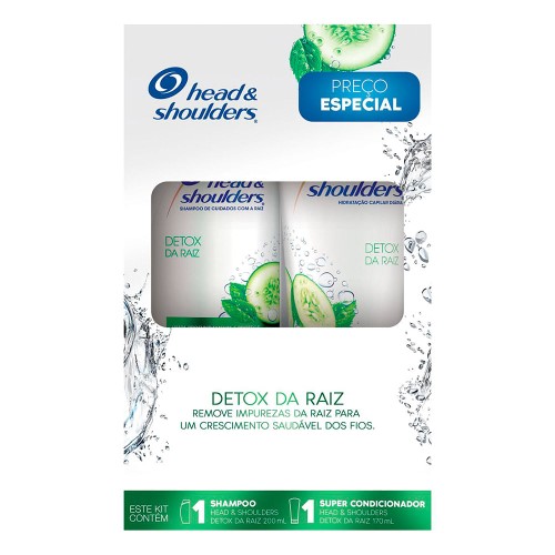 Shampoo Head & Shoulders Detox da Raiz 200ml + Super Condicionador Head & Shoulders Detox da Raiz 170ml