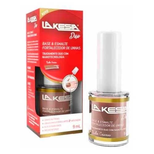 Base E Esmalte Fortalecedor de Unhas LaKesia Duo Nude Cacau 9ml