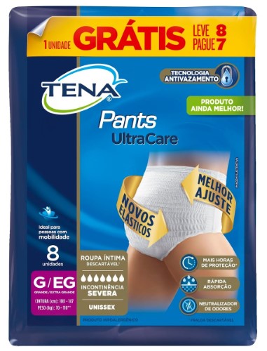 Roupa Íntima Tena Pants Ultra Unissex G 7 Unidades