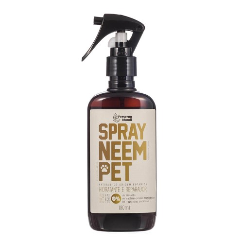 Spray Neem Pet Natural Hidratante e Reparador, Flores & Ervas para PETS 180ml – Preserva Mundi