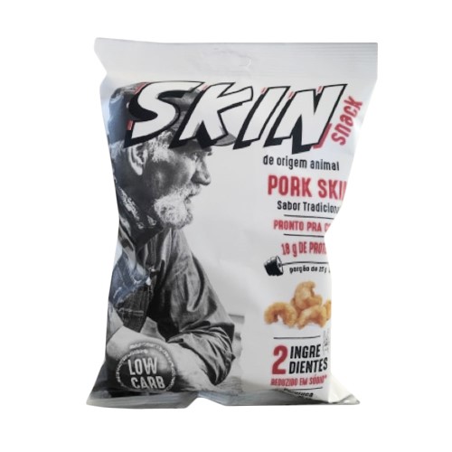 Snack de Origem Animal Pork Skin Torresmo Pronto Sabor Tradicional 60g